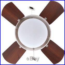 Small Brushed Nickel Ceiling Fan Light Kit Reversible Blades Compact 3-Speed Air