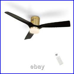 Smart Ceiling Fan with Dimmable Light Kit 10-speed DC Motor 52 Inch Gold/Black