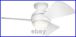 Sola Ceiling Fan with Light Kit 11 inches tall by 34 inches wide Matte White