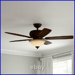 Southwind 52'' LED Indoor Venetian Bronze Ceiling Fan with Light Kit Hampton Bay
