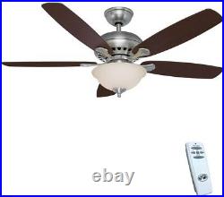 Southwind 52 in. LED Indoor Brushed Nickel Ceiling Fan Light Kit Remote Control