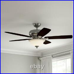 Southwind 52 in. LED Indoor Brushed Nickel Ceiling Fan with Light Kit and Remote