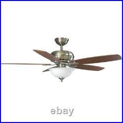 Southwind 52 in. LED Indoor Brushed Nickel Ceiling Fan with Light Kit and Remote
