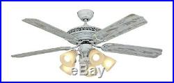 Stylish ceiling fan with light kit CENTURION Shabby white 132 cm / 52