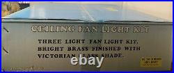 TURN OF THE CENTURY CEILING FAN LIGHT KITBRASS Finished With Victorian SHADE