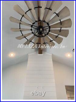 The 72 Windmill Fan In Noir & Cage Light Kit