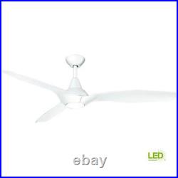 Tidal Breeze 56 in. LED Indoor White Ceiling Fan with Light Kit and Remote Contr