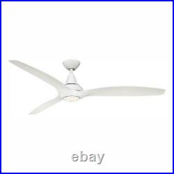 Tidal Breeze 60 in. LED Indoor White Ceiling Fan with Light Kit and Remote Contr