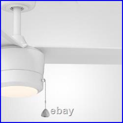Tritour 44 in. LED Matte White Ceiling Fan with White Color Changing Light Kit