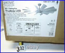 Trudeau 60 LED Indoor Matte Blk Ceiling Fan with Light Kit & Remote YG545A-MBK