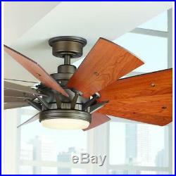Trudeau 60 in. LED Indoor Espresso Bronze Ceiling Fan with Light Kit and Remote