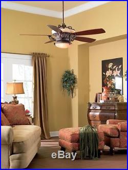 Tuscan Bronze 5-Blade 6-Light 56 Indoor Ceiling Fan with Light Kit and Remote