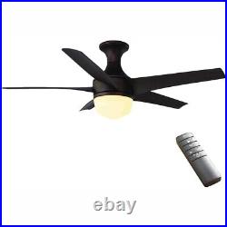Tuxford 44 in. LED Mediterranean Bronze Ceiling Fan with Light Kit & Remote by HDC