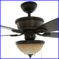 Umber 46 in. LED Indoor/Outdoor Oil Rubbed Bronze Ceiling Fan with Light Kit