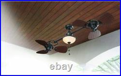 Unique Twin Breeze 74-in Oil-rubbed Bronze Outdoor DownRod Ceiling Fan Light Kit