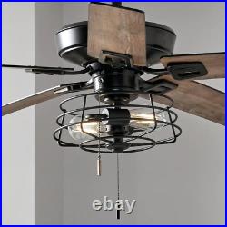Universal Ceiling Fan Light Kit with LED Bulbs Vintage Style Standard Base Black