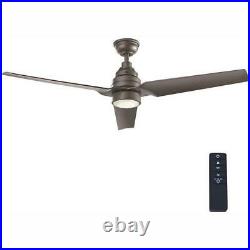 Varuchi 52 in. Integrated LED Indoor Natural Iron Ceiling Fan with Light Kit HDC