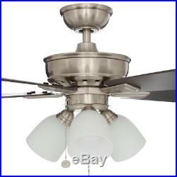 Vaurgas 44 in. LED Brushed Nickel Smart Ceiling Fan with Light Kit & WINK Remote