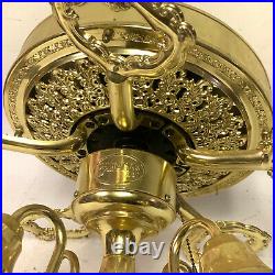 Vintage Bahama Designer Fan Polished Brass 5 Blades With Light Kit! Powerful