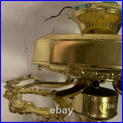 Vintage Bahama Designer Fan Polished Brass 5 Blades With Light Kit! Powerful