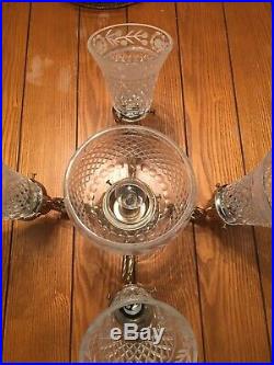 Vintage Casablanca Victorian Ceiling Fan Light Kit 5 Crystal Set