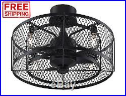 Vintere Ceiling Fan with Vintage Light Kit 3Speed AC Motor Cage Style Indoor Fan
