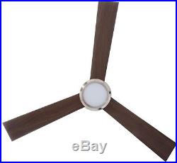 Vision Ceiling Fan with Teak and Light Kit 52 in. Brushed Steel Monte Carlo