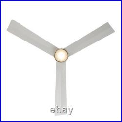 WAC Lighting Smart Ceiling Fan 11.5x52 White 3-Blade LED Light Kit+Remote