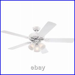 Westinghouse 72364 Vintage Ceiling Fan + Light Kit, White, 52-In. Quantity 1