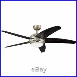 Westinghouse 7255700 Bendan 52-Inch Satin Chrome Indoor Ceiling Fan, Light Kit w
