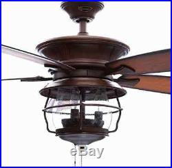 Westinghouse Brentford 52 in. Aged Walnut Ceiling Fan, Lantern style light kit