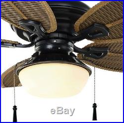 Wet Rated Outdoor Ceiling Fan Indoor 5 Blade 3 Speed Light Kit Reverse Chain NEW