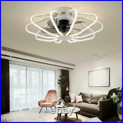 White/Black Ceiling Fan With Light kit Remote Control LED Warm White Lamp Modern