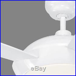 White Sleek 5-Blade 52 Indoor Ceiling Fan With Light Kit and Remote Energy Star
