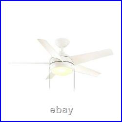 Windward 44'' LED Indoor Matte White Ceiling Fan with Light Kit by HDC