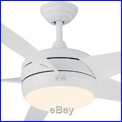Windward II 54 In. White Ceiling Fan LCD Remote Light Kit Indoor Home Office NEW