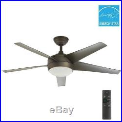 Windward IV 52 in. Indoor Oil Rubbed Bronze Ceiling Fan with Light Kit + Remote