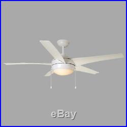 Windward IV 52 in. LED Indoor/Outdoor Matte White Ceiling Fan with Light Kit