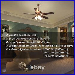 Yescom Ceiling Fan Light Kits 48 Inch, Classic Flush Mount Indoor LED Ceiling Fa